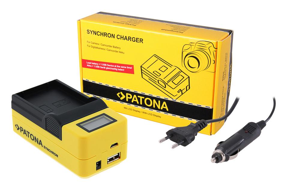 PATONA Synchron USB Ladegerät für Olympus OM-1 BLX-1 mit LCD-Display