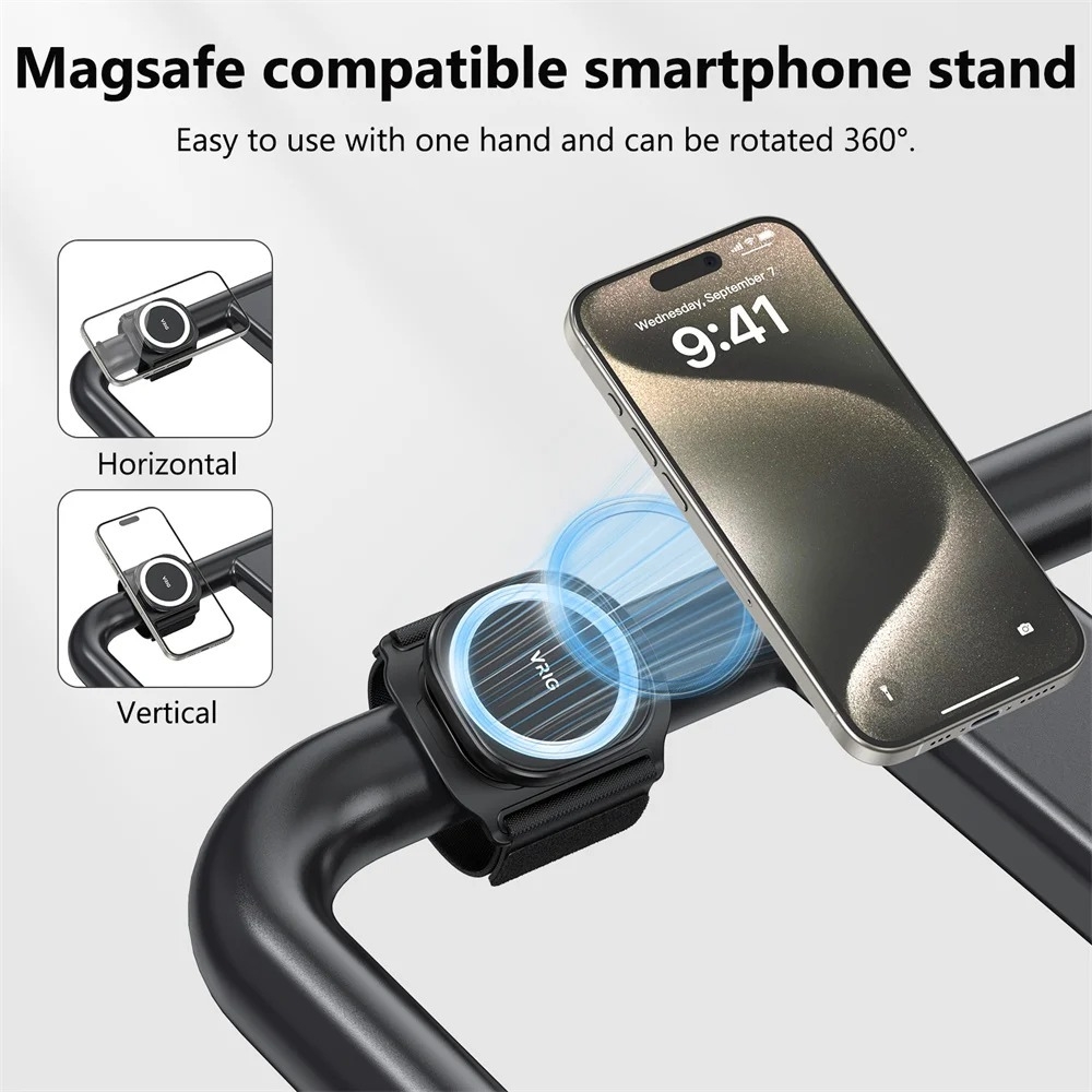 Magnetischer MagSafe Telefonständer Griffhalter 360° drehbar, kompatibel mit iPhone 16/15/14/13 & Android – Perfekt für Gym, Auto & Handgelenk