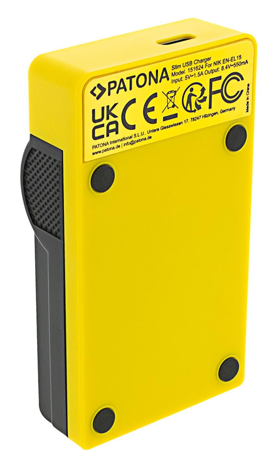 PATONA Slim USB Ladegerät mit USB-C Input für Nikon EN-EL15 D600 D610 D7000 D7100 D800
