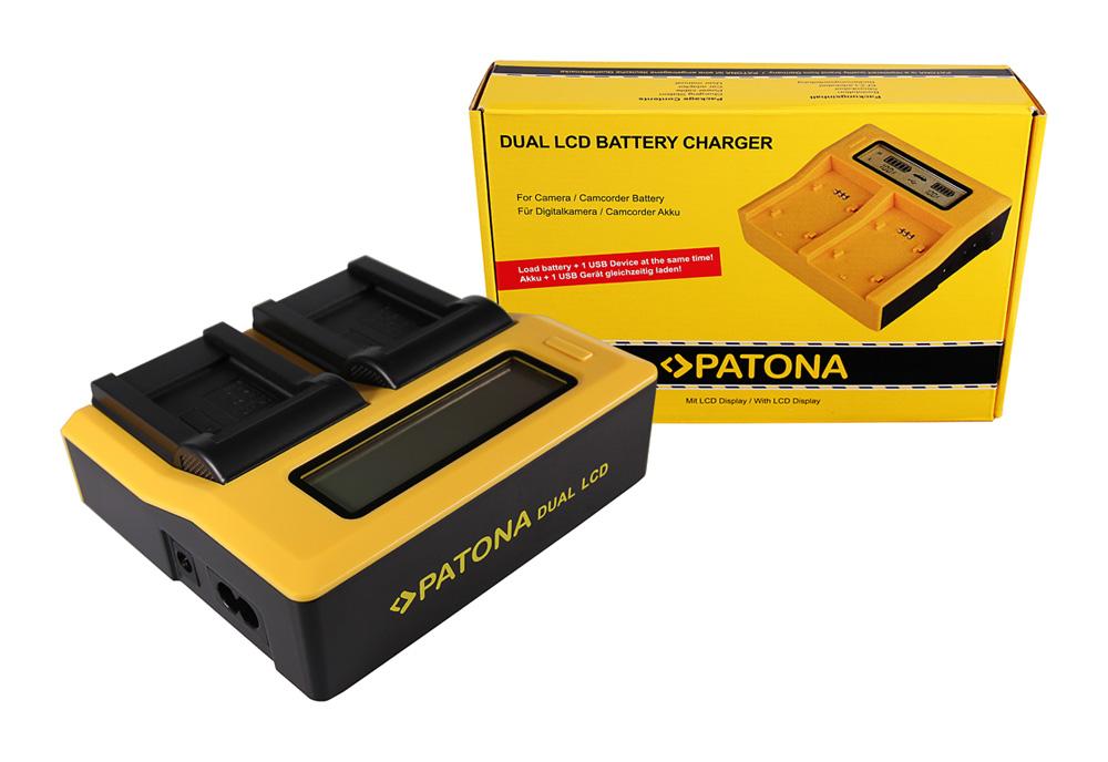 PATONA Dual LCD USB Ladegerät für Kodak Klic 7006 und Olympus LI‑40B