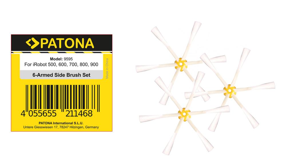PATONA 3 Seitenbürsten für iRobot Roomba 500 600 700 800 900er Serie