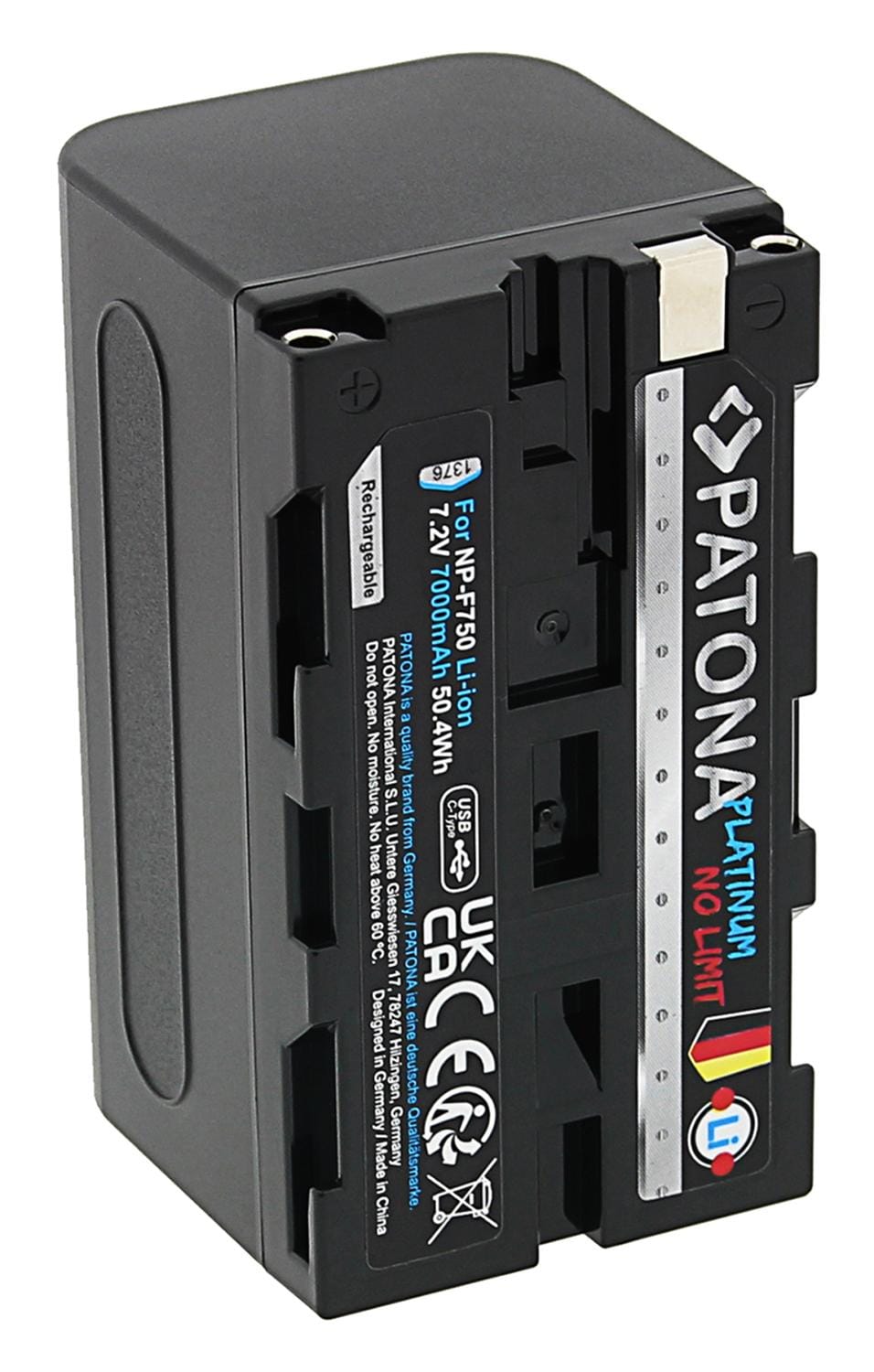 PATONA Platinum Akku mit USB-C Input für Sony NP-F750 F330 F530 F550 F930 F920