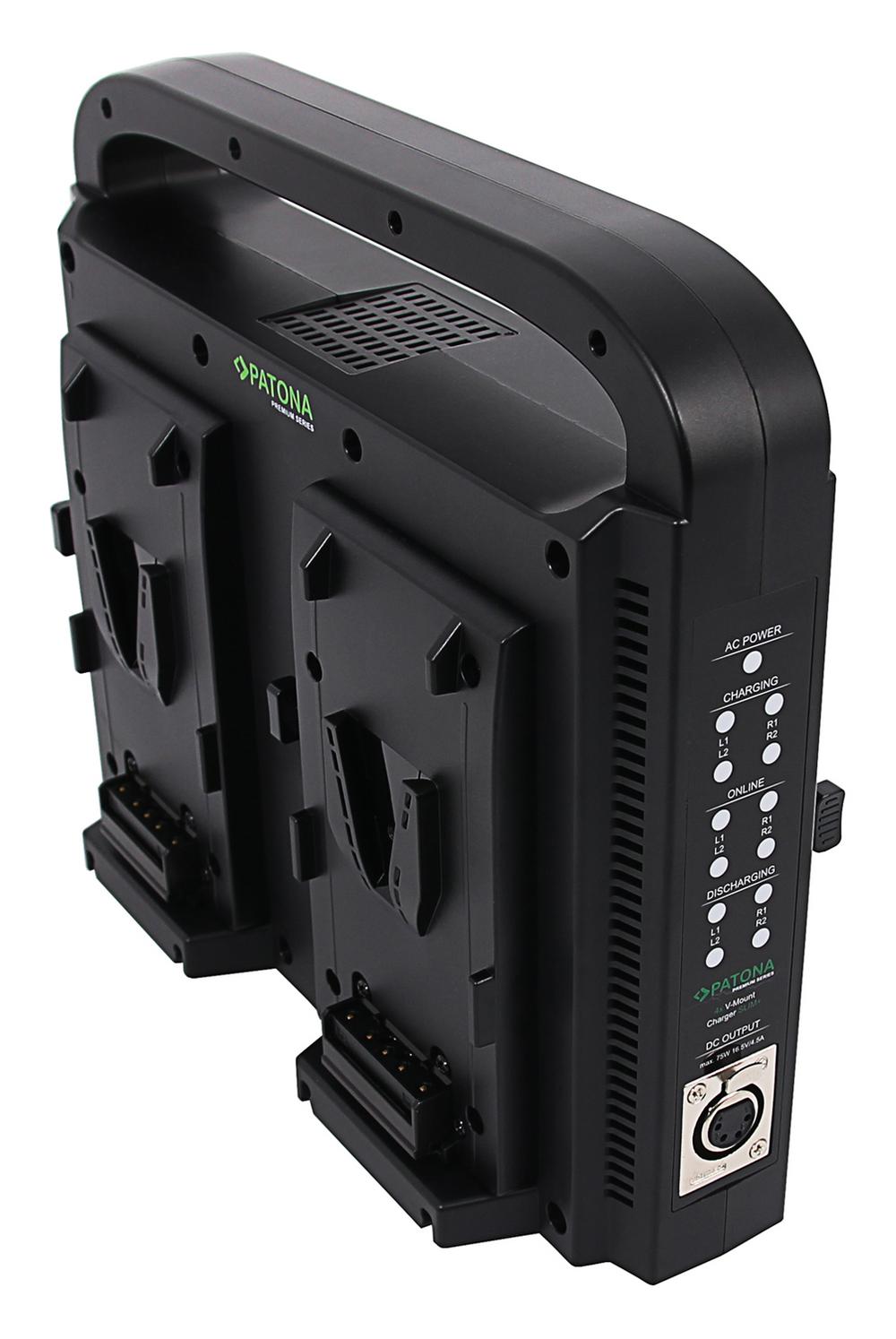 PATONA paralleles 4-fach Slim-Ladegerät kompakt für Sony Red DSLR V-Mount Akkus mit Netzteilsfunktion PATONA paralleles 4-fach Slim-Ladegerät kompakt für Sony Red DSLR V-Mount Akkus mit Netzteilsfunktion
