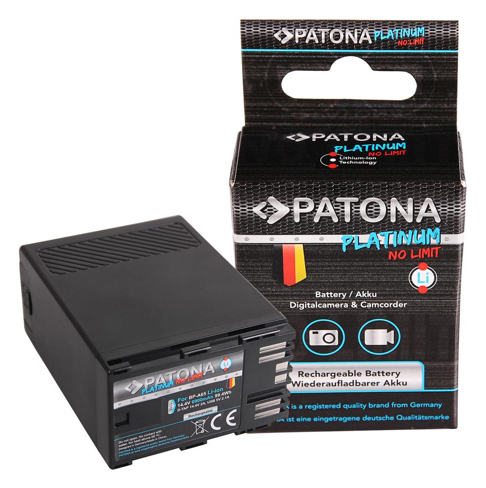 PATONA Platinum Akku für Canon BP-A65 A60 A30 EOS C200 C300 Mark II XF705 D-Tap USB-Output