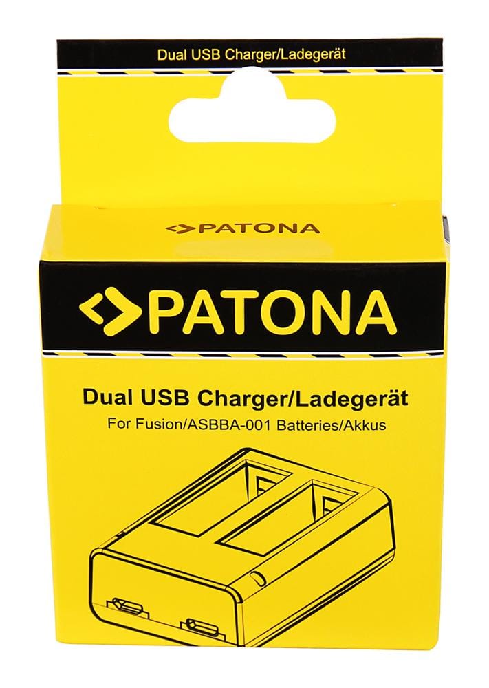 PATONA Dual Schnell-Ladegerät für GoPro Fusion, ASBBA-001 inkl. Micro-USB Kabel