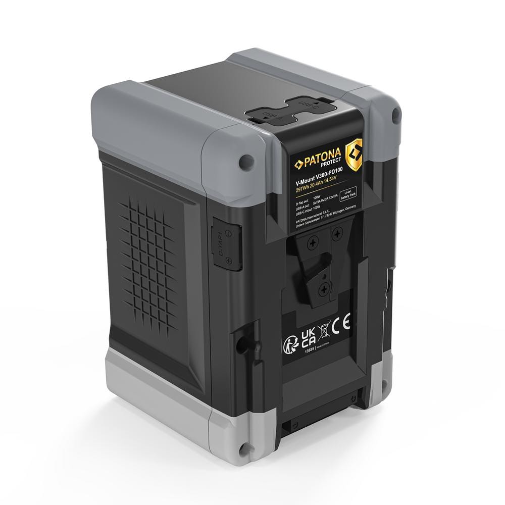 PATONA PROTECT V‑Mount Akku V300 PD100 297 Wh USB‑C USB‑A 2 × D‑Tap PATONA PROTECT V‑Mount Akku V300 PD100 297 Wh USB‑C USB‑A 2 × D‑Tap