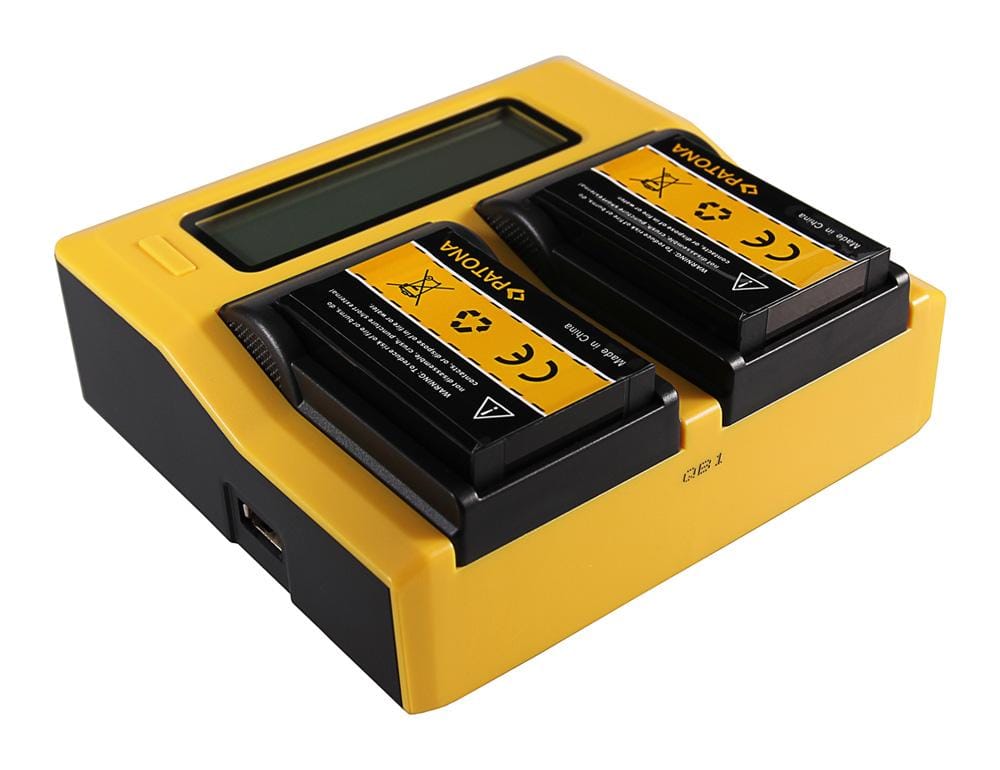 PATONA Dual LCD USB Ladegerät für Drift CFXDC02 HD Ghost