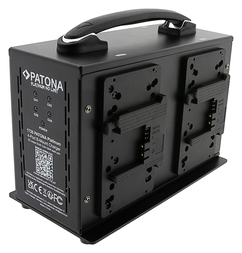 PATONA Platinum B-Kanal Ladegerät für B-Mount Akkus 3A x 4