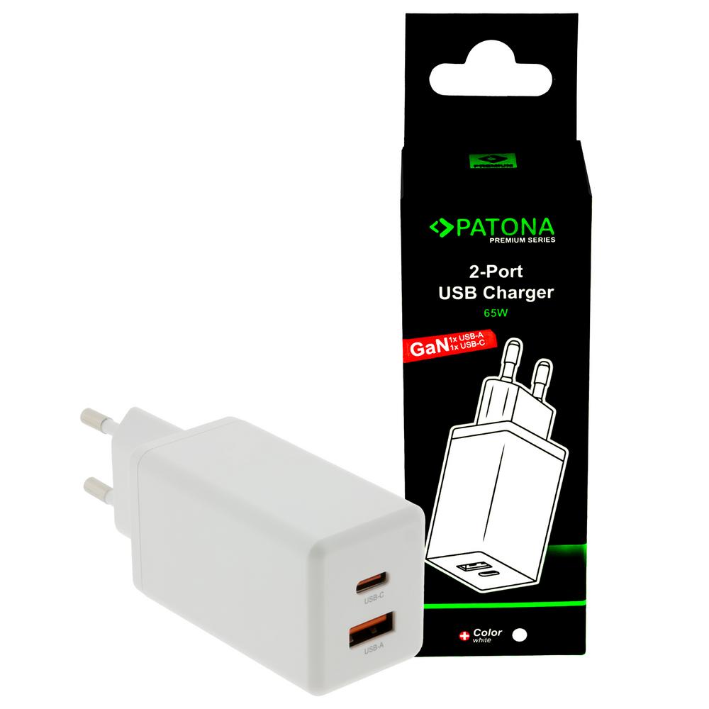 PATONA Premium GaN PD65W Adapter weiß 1x USB-C 1x USB-A PD3.0 QC3.0 PATONA Premium GaN PD65W Adapter weiß 1x USB-C 1x USB-A PD3.0 QC3.0