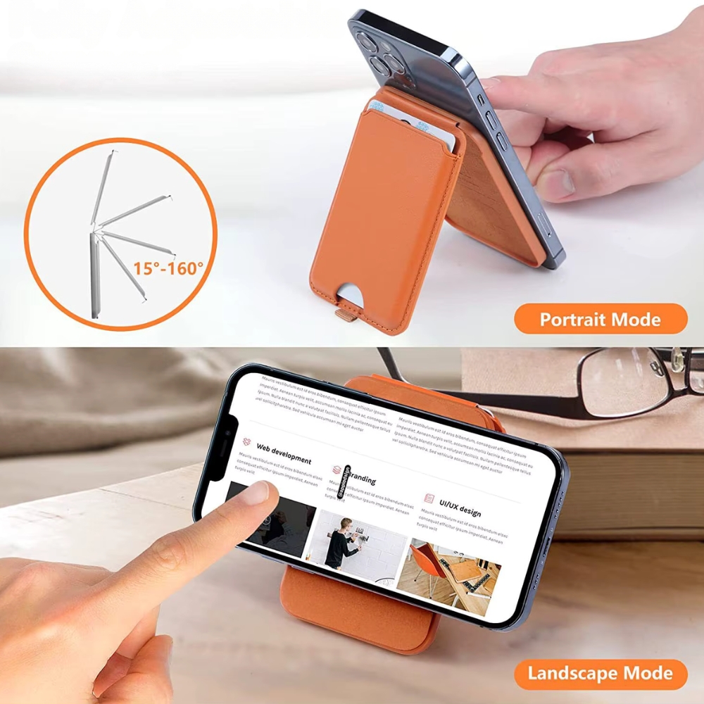 MagSafe Handy Wallet aus Veganem Leder – Magnetische Premium Brieftasche mit 1 Fach für 3 Karten