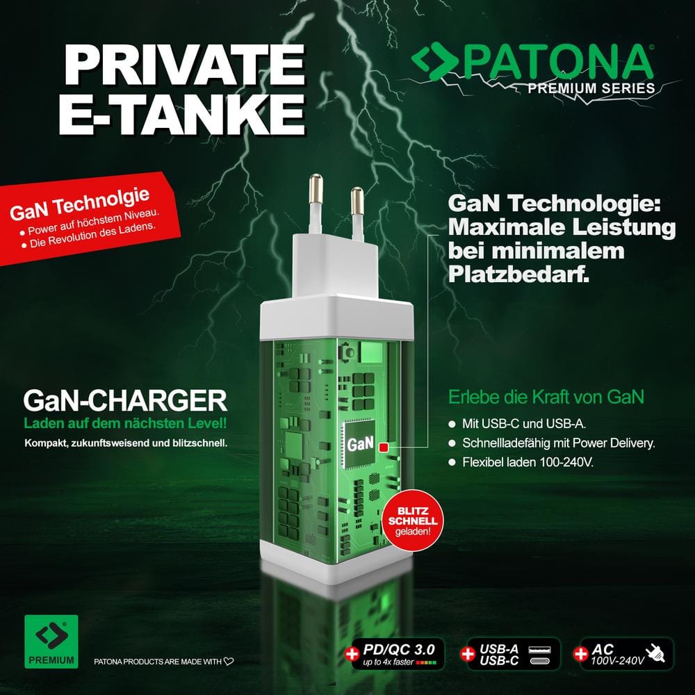 PATONA Premium GaN PD140W Adapter in Weiß mit 3 USB‑C Anschlüssen und 1 USB‑A Anschluss PD3.0 QC3.0 PATONA Premium GaN PD140W Adapter in Weiß mit 3 USB‑C Anschlüssen und 1 USB‑A Anschluss PD3.0 QC3.0