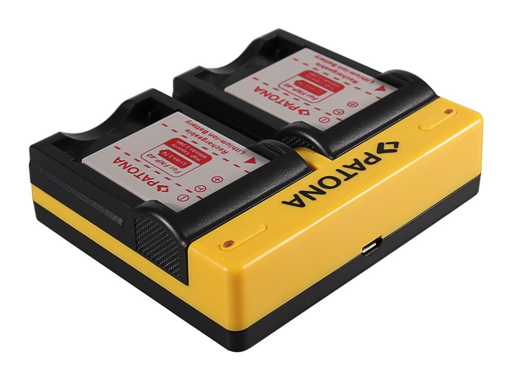 PATONA Dual Ladegerät für Fujifilm Fuji NP-40 Finepix F30 F-30 F31 F-31 F31fd F-31fd F402 inkl. Micro-USB Kabel